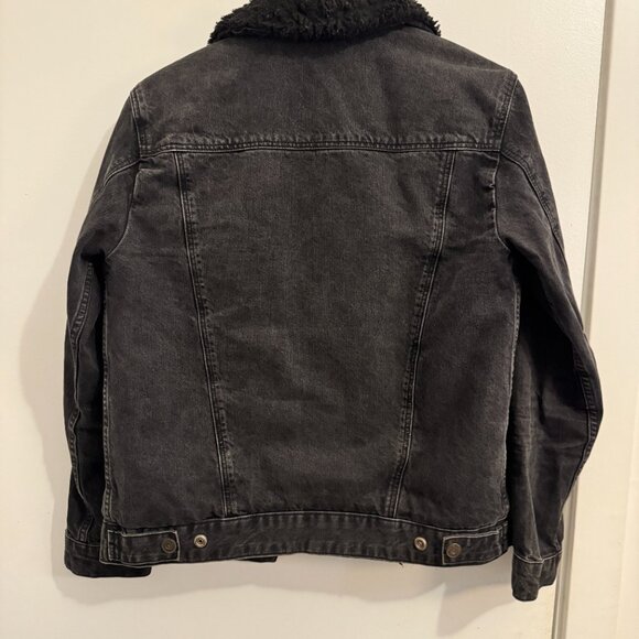 🖤  Topshop Sherpa Lined Denim Jacket, Size S - Picture 2 of 5